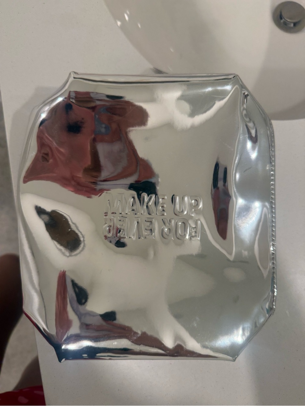 Silver Make Up Forever Cosmetic Pouch